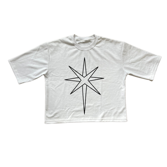 "WHITE KROME" CROP TEE