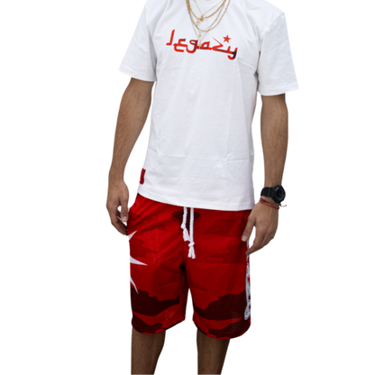 SHORT CAMO RED